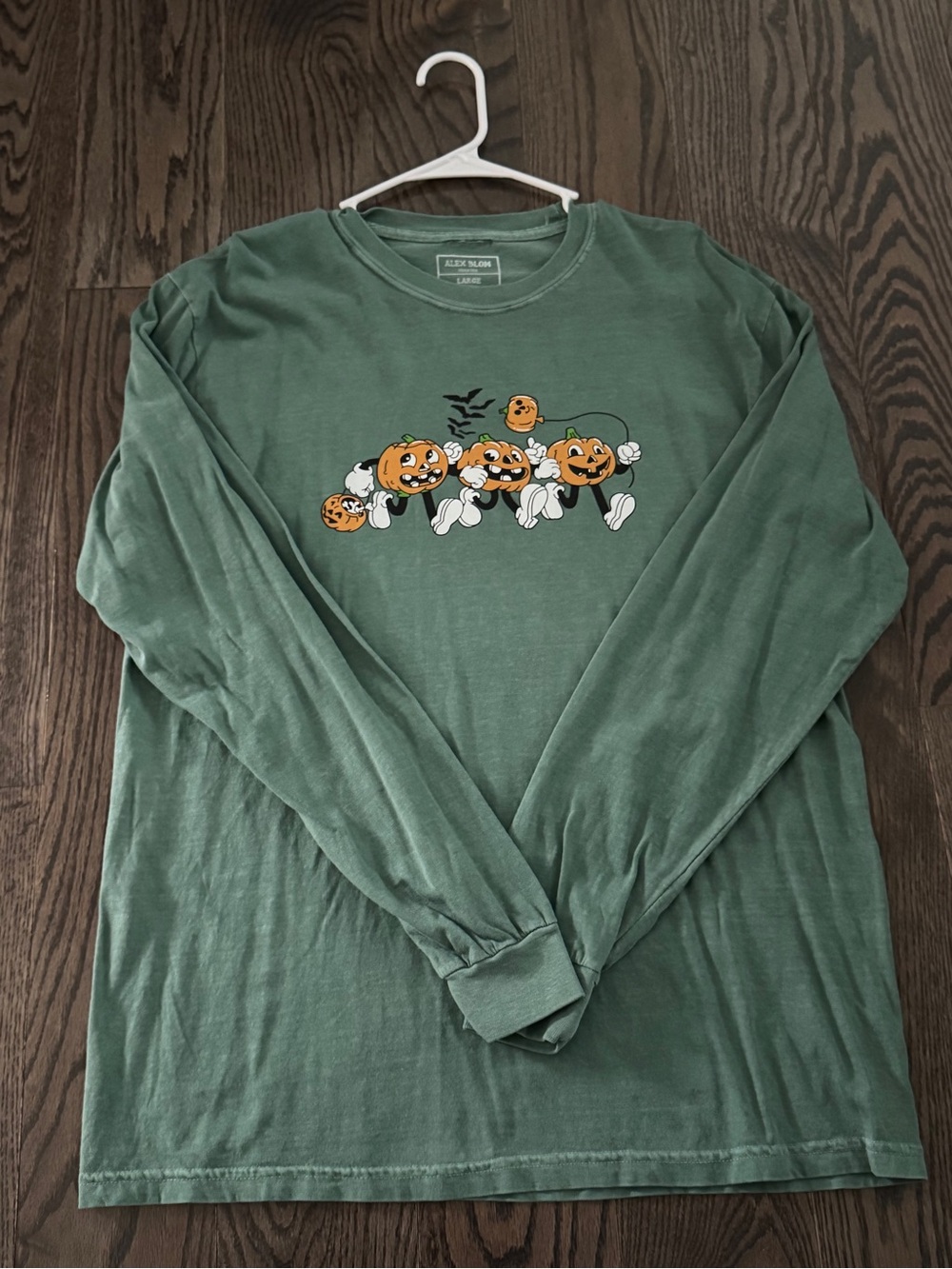 Alex Blom pumpkin green long sleeve shirt BRAND NEW SIZE LARGE #halloween